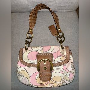 Pink, Brown, Tan and White Coach purse!